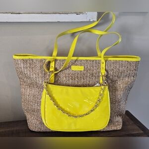 Betsey Johnson Tote And Handbag Yellow- New With Some Minor Defects